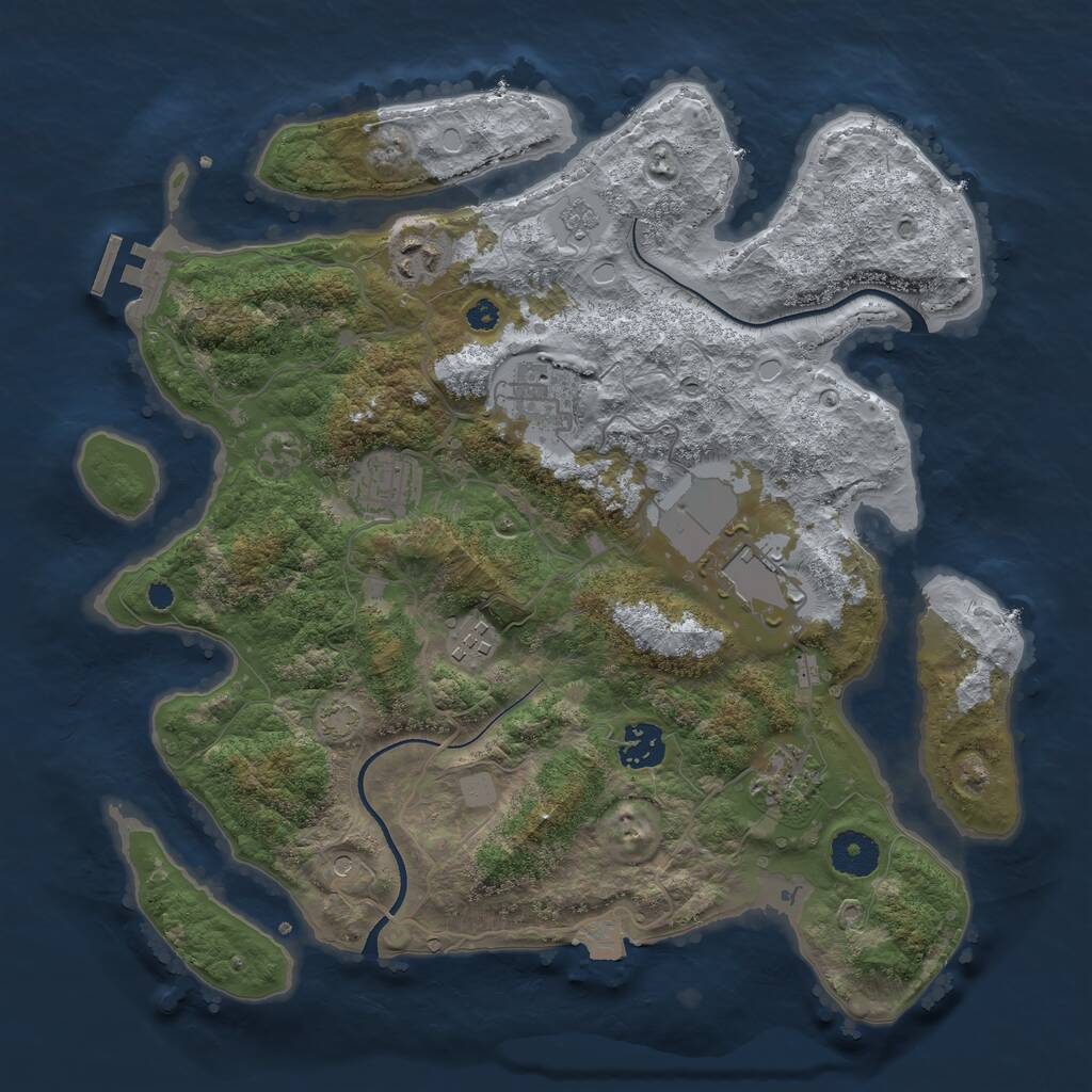 Rust Map: Procedural Map, Size: 3500, Seed: 1775753111, 12 Monuments