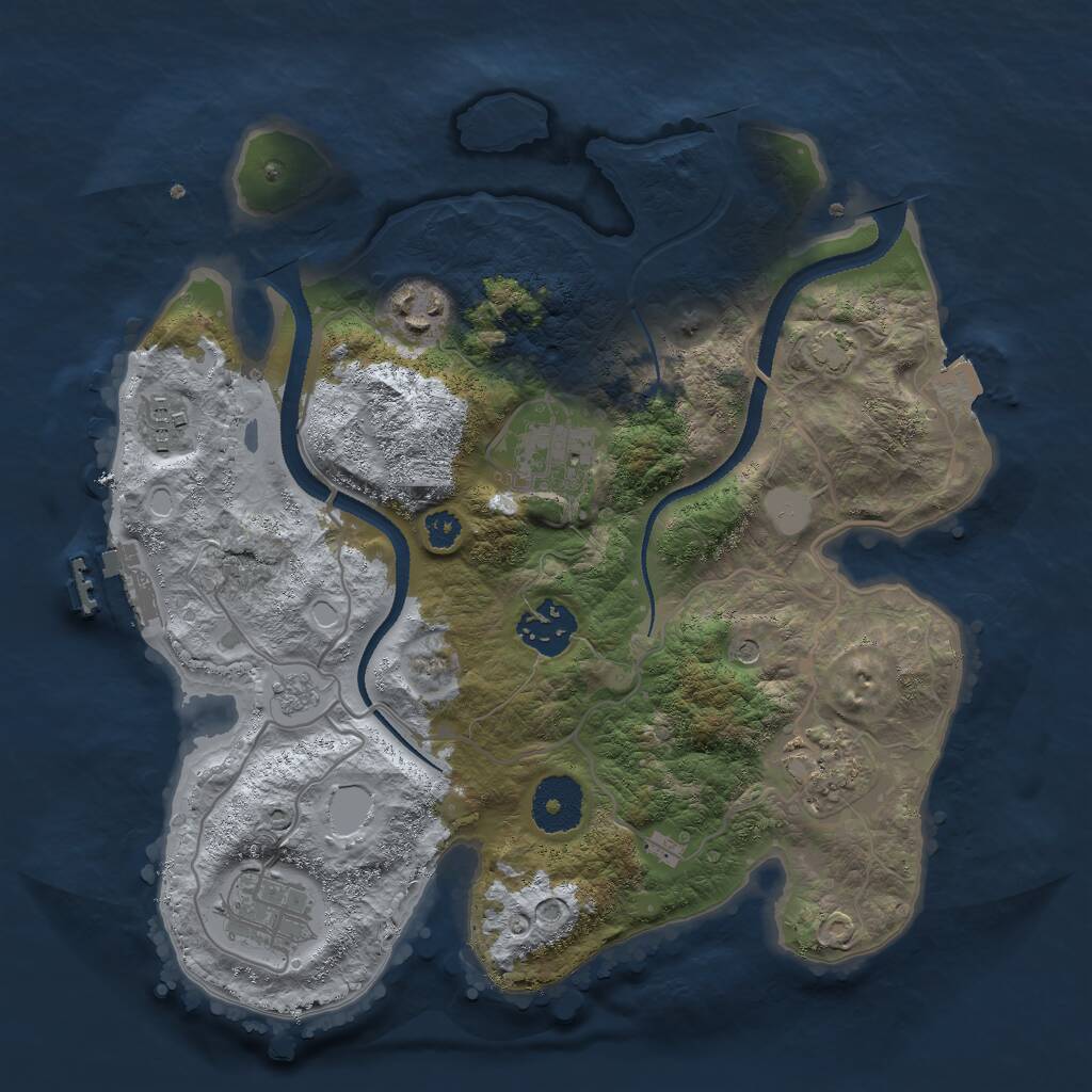 Rust Map: Procedural Map, Size: 3000, Seed: 93322, 11 Monuments