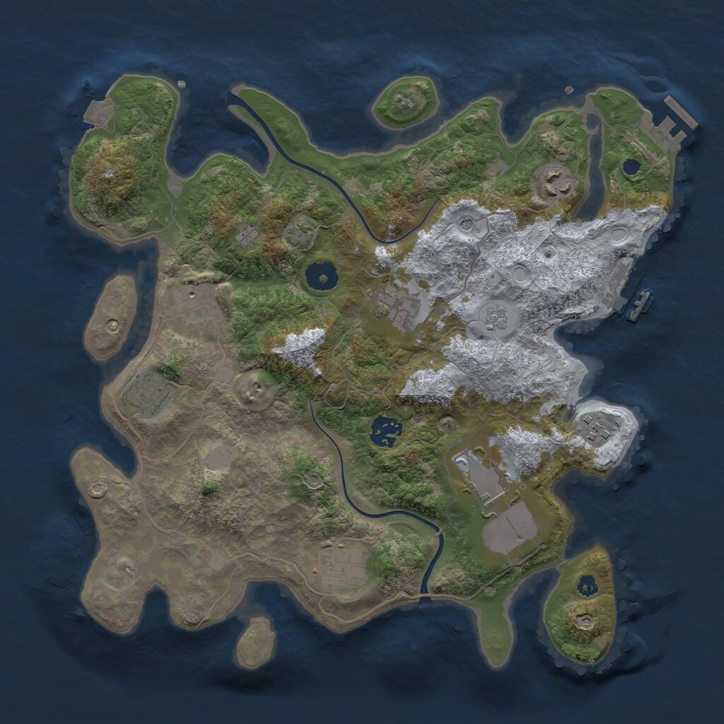 Rust Map: Procedural Map, Size: 3500, Seed: 67489215, 14 Monuments