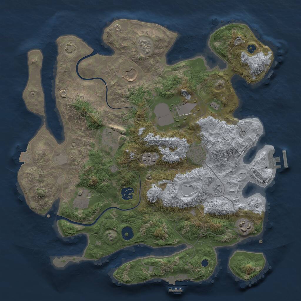 Rust Map: Procedural Map, Size: 3500, Seed: 5026655, 14 Monuments