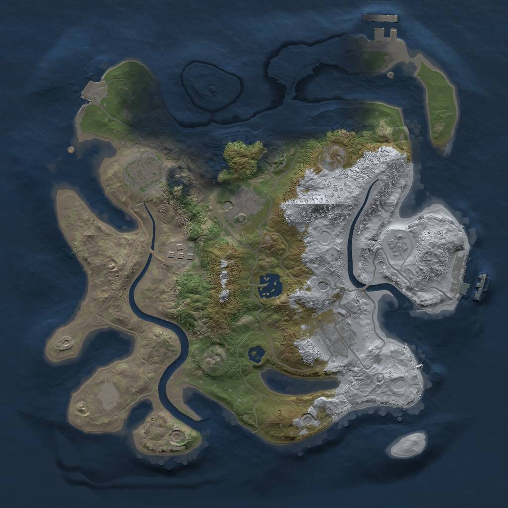 Rust Map: Procedural Map, Size: 3000, Seed: 11146, 11 Monuments