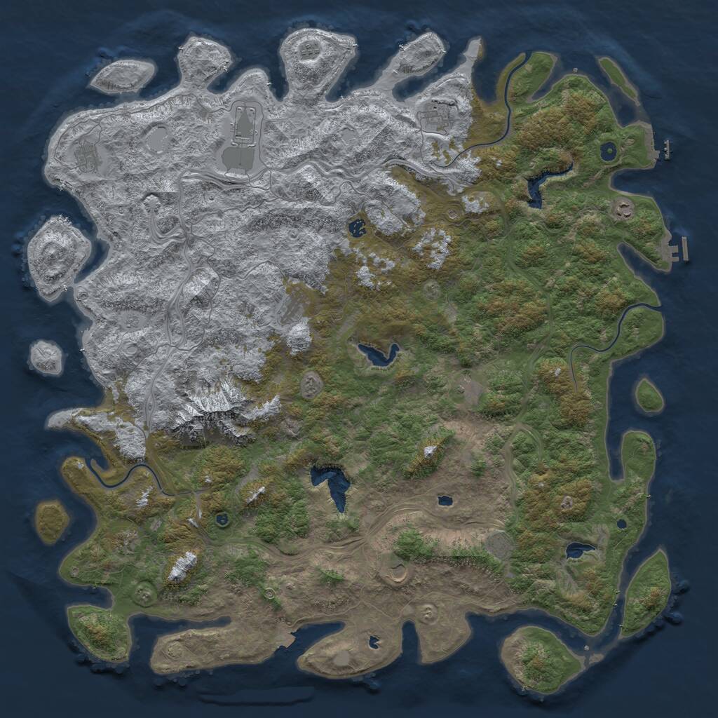 Rust Map: Procedural Map, Size: 6000, Seed: 268865, 17 Monuments