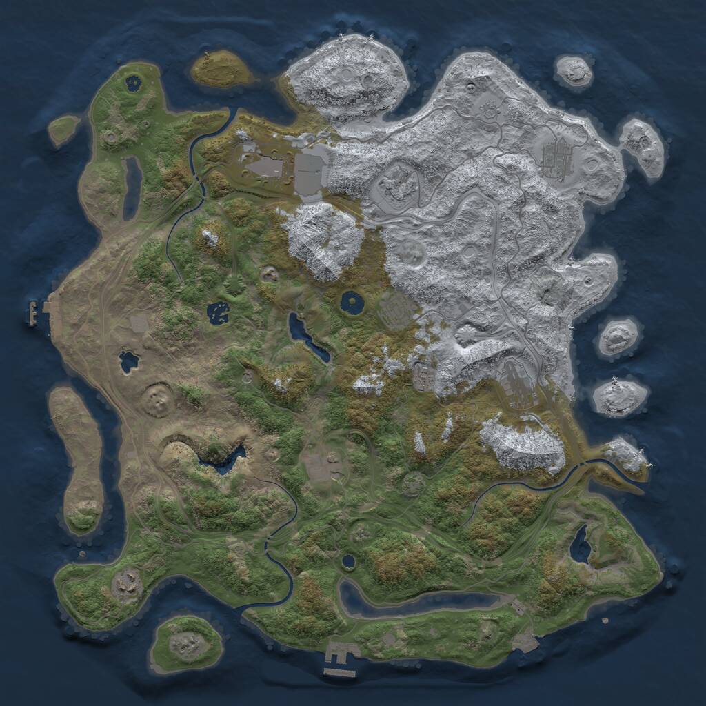 Rust Map: Procedural Map, Size: 4500, Seed: 981172741, 15 Monuments