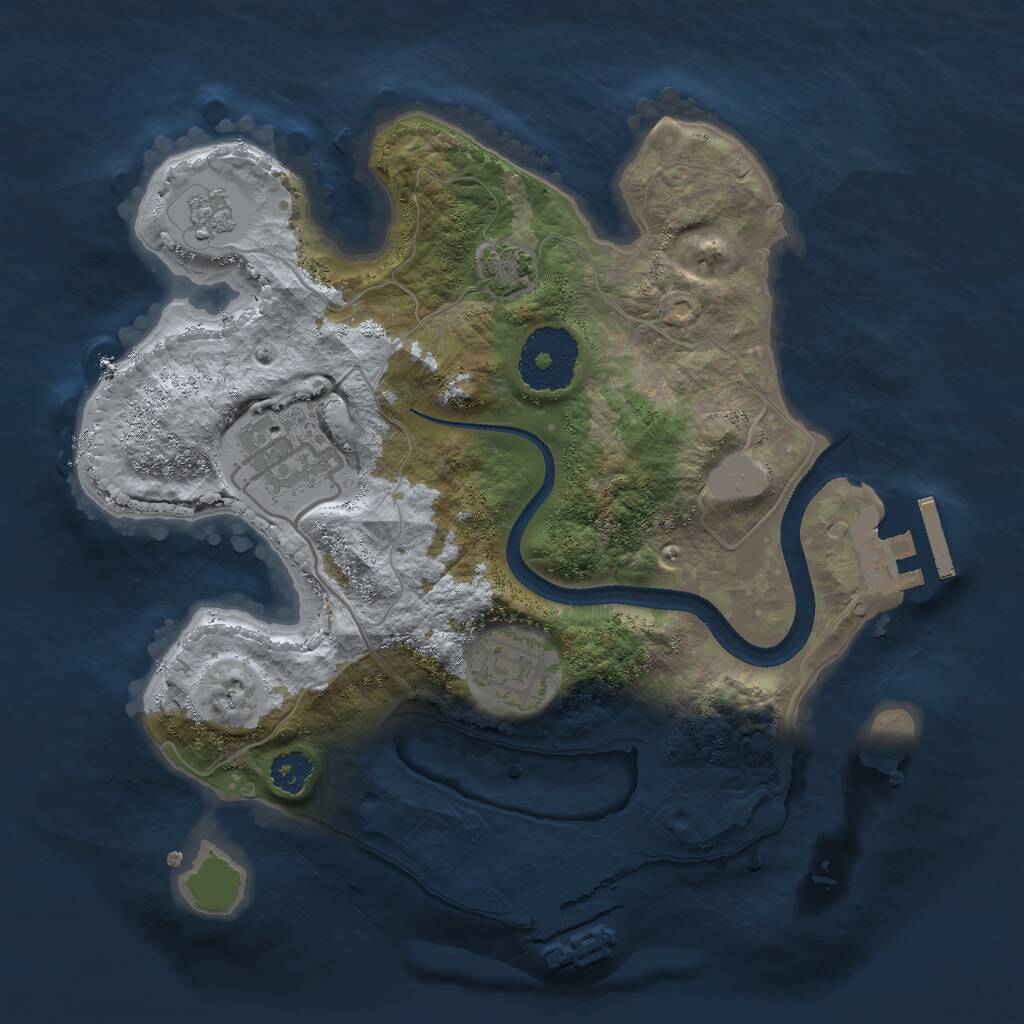 Rust Map: Procedural Map, Size: 2500, Seed: 1494236501, 7 Monuments