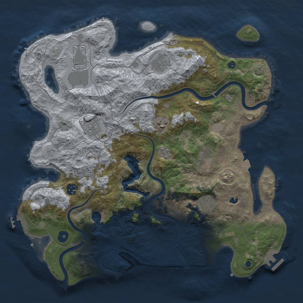 Rust Map: Procedural Map, Size: 4000, Seed: 628522, 14 Monuments