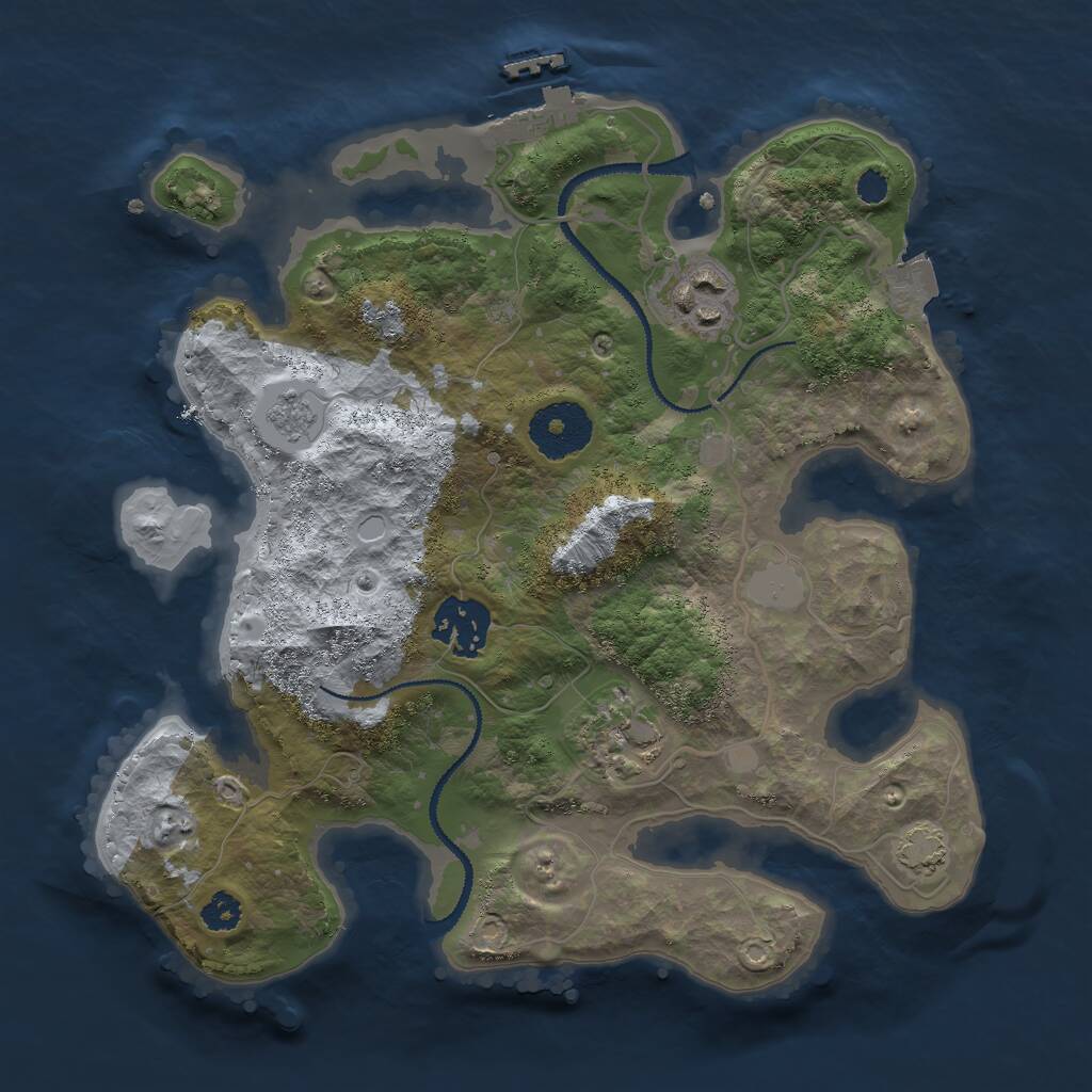 Rust Map: Procedural Map, Size: 2800, Seed: 1041231177, 7 Monuments
