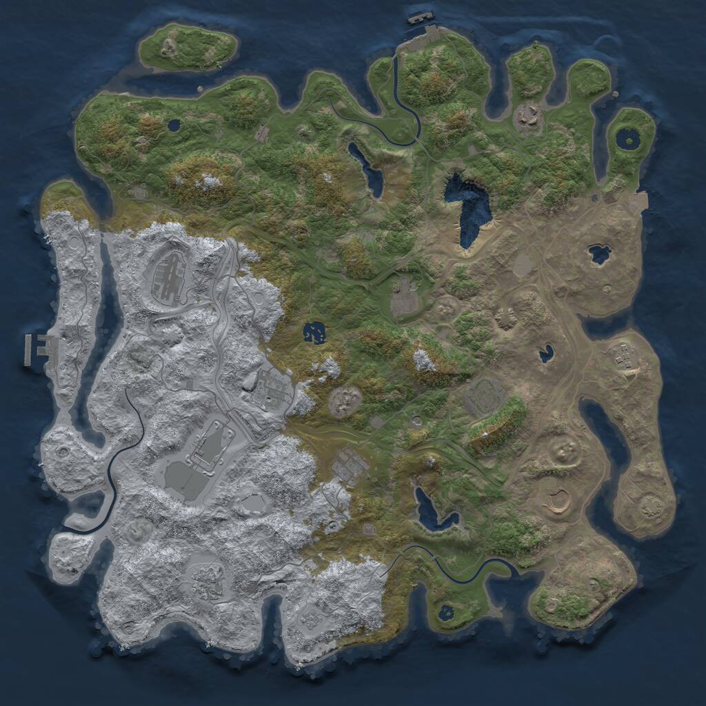 Rust Map: Procedural Map, Size: 4500, Seed: 379064710, 17 Monuments