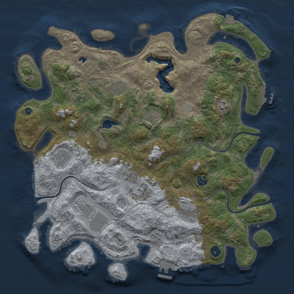 Rust Map: Procedural Map, Size: 4300, Seed: 88888, 16 Monuments