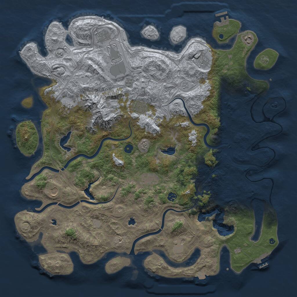 Rust Map: Procedural Map, Size: 5000, Seed: 750801581, 17 Monuments