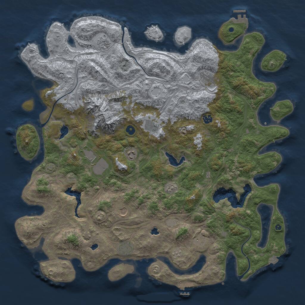 Rust Map: Procedural Map, Size: 5000, Seed: 750801581, 16 Monuments