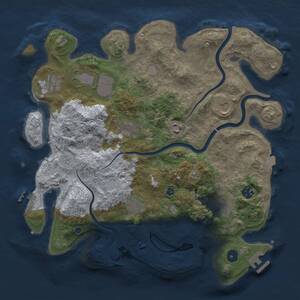 Thumbnail Rust Map: Procedural Map, Size: 3800, Seed: 91475853, 15 Monuments
