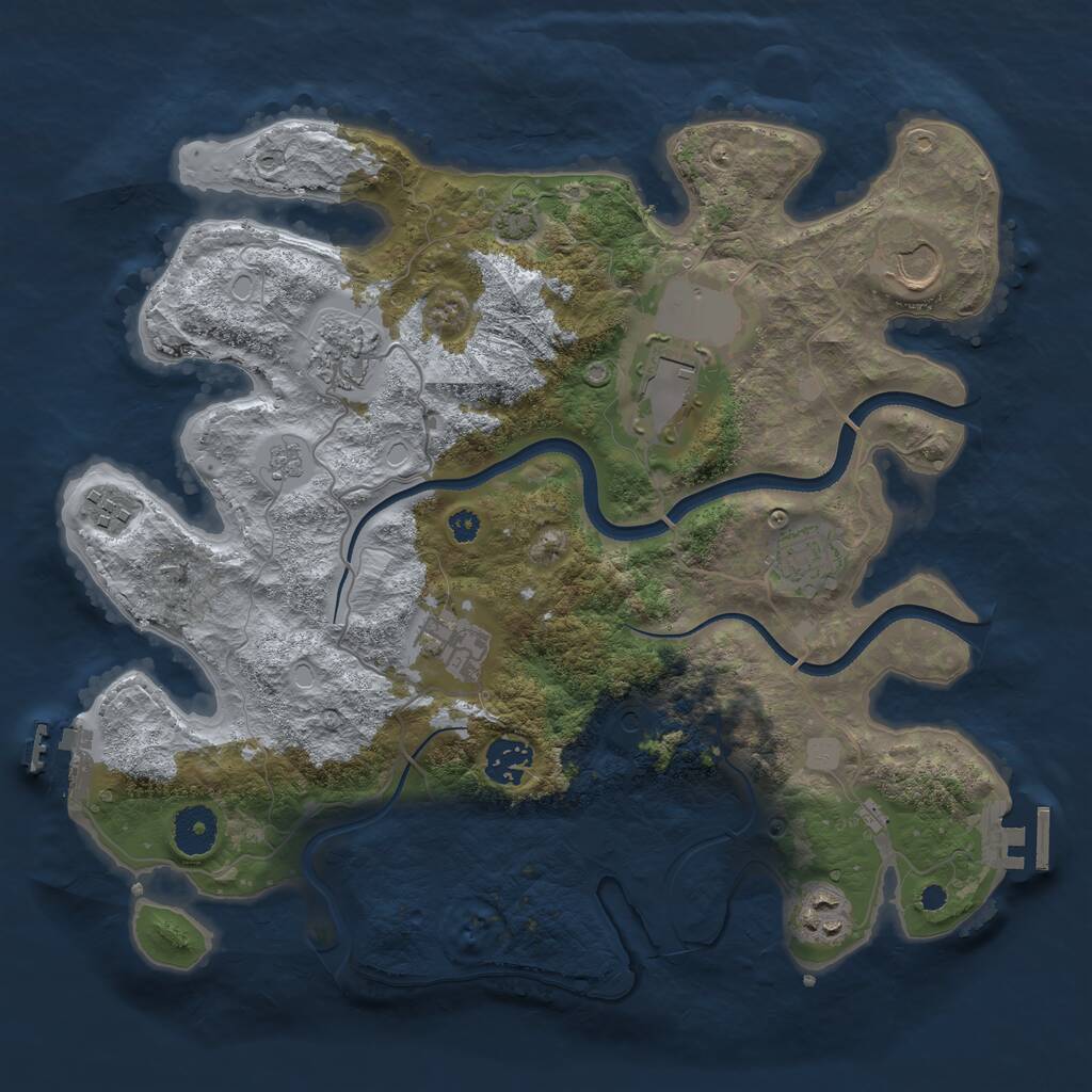 Rust Map: Procedural Map, Size: 3500, Seed: 5867916, 14 Monuments