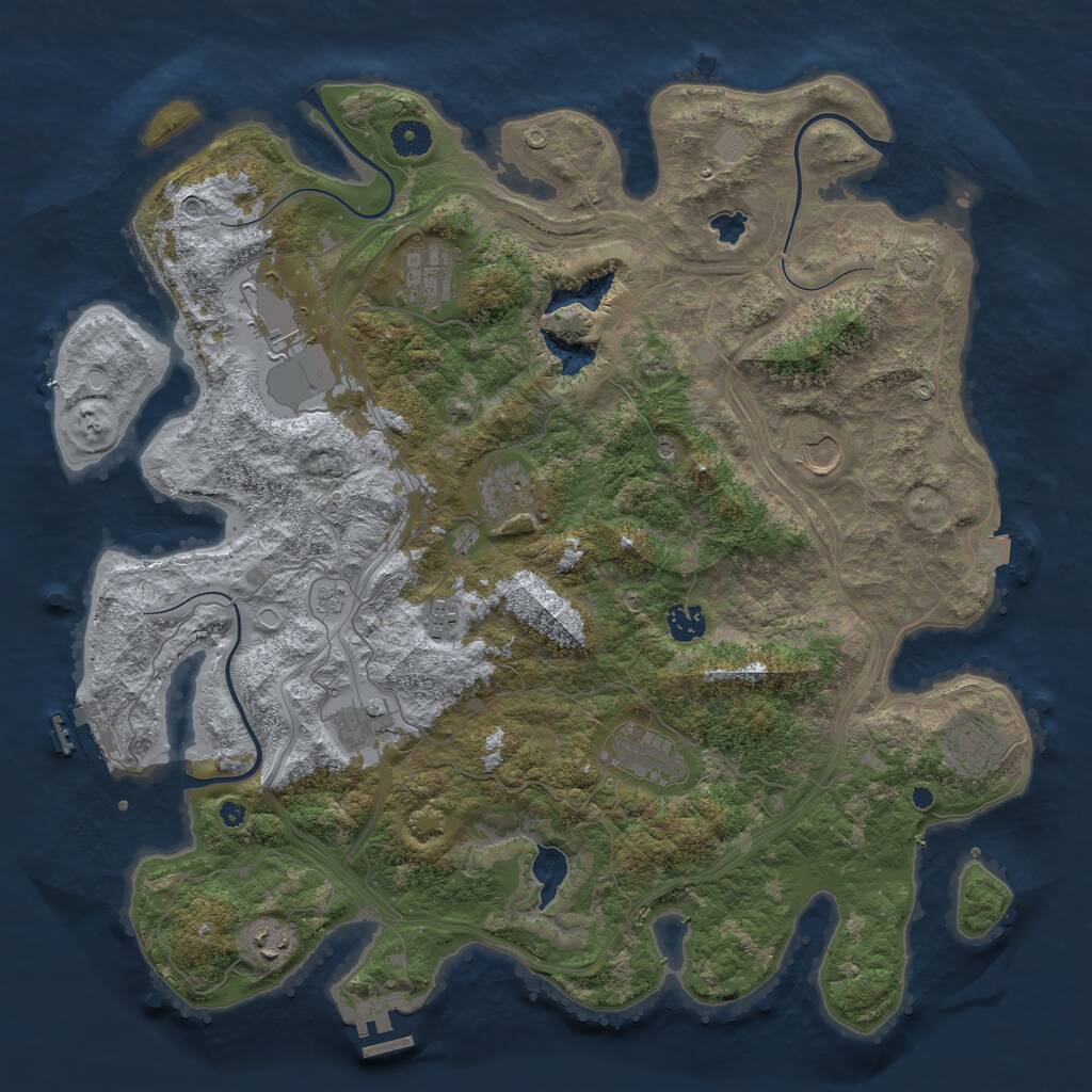Rust Map: Procedural Map, Size: 4250, Seed: 573756214, 16 Monuments