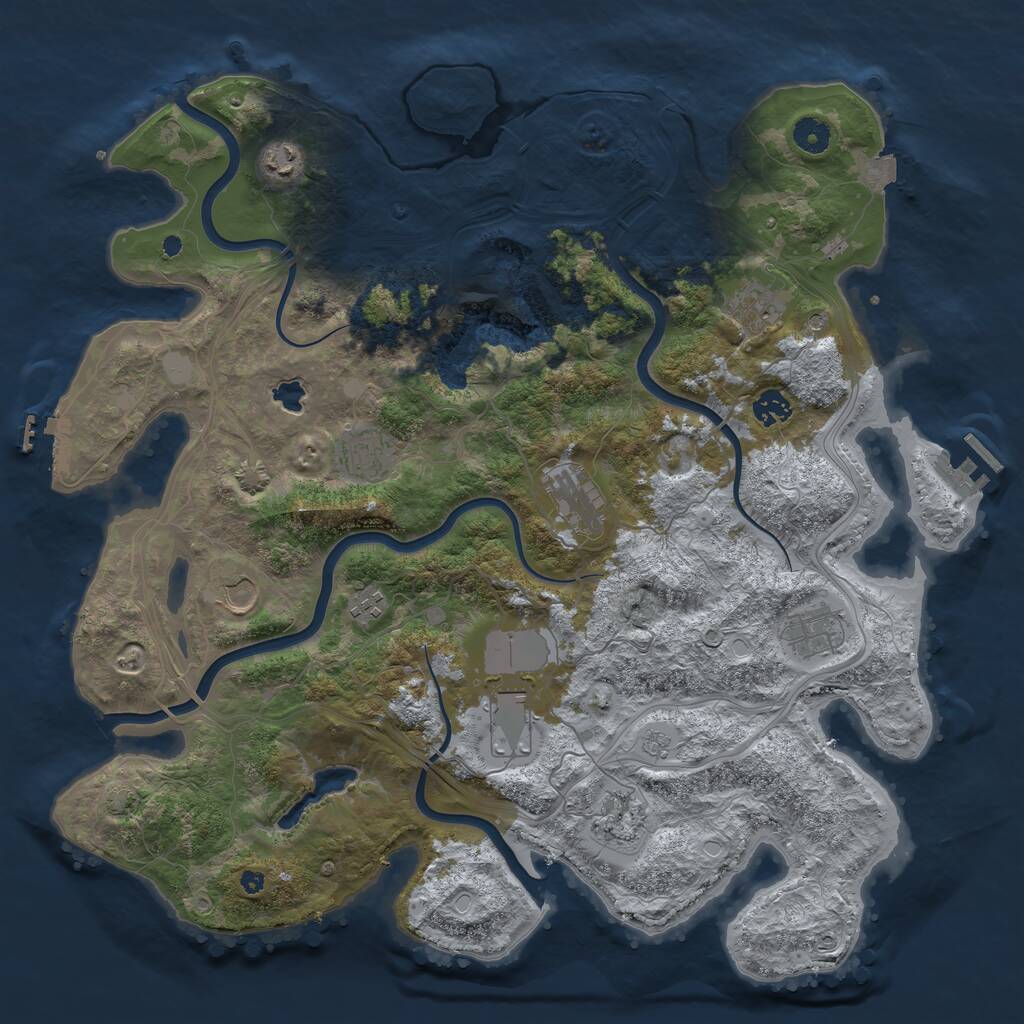 Rust Map: Procedural Map, Size: 4250, Seed: 545188, 16 Monuments