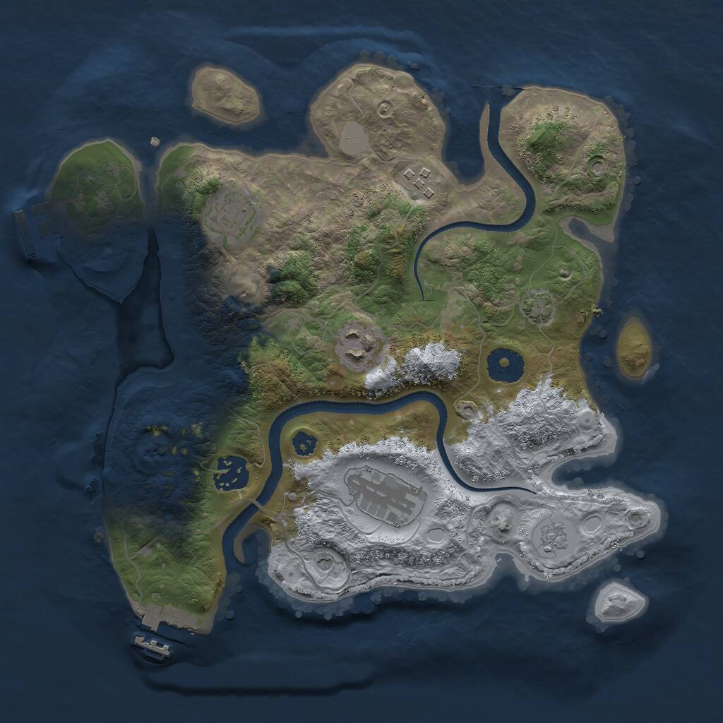 Rust Map: Procedural Map, Size: 3000, Seed: 1965927311, 11 Monuments