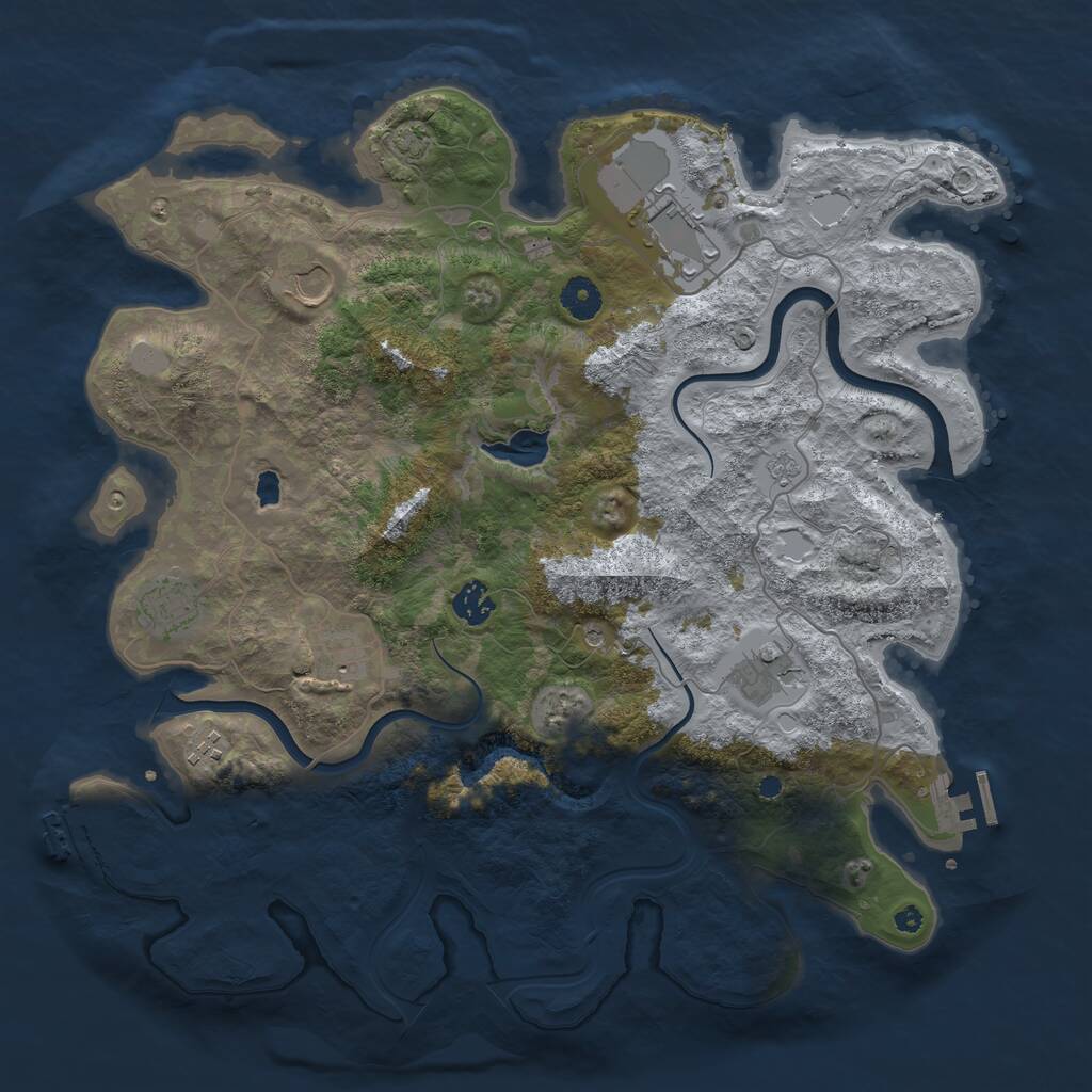Rust Map: Procedural Map, Size: 4000, Seed: 651644826, 13 Monuments