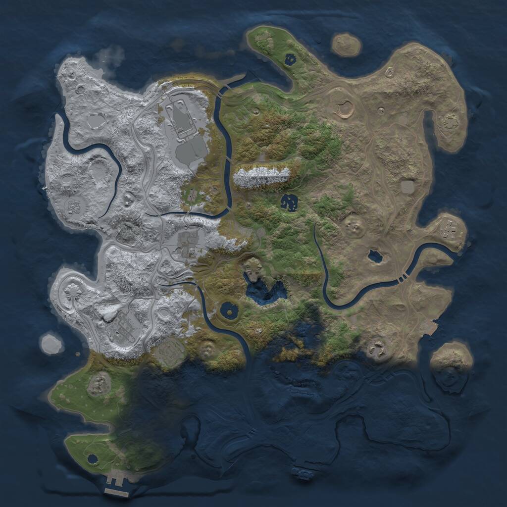 Rust Map: Procedural Map, Size: 4250, Seed: 246366697, 14 Monuments