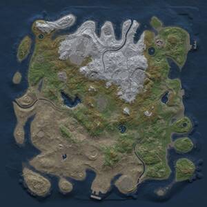 Thumbnail Rust Map: Procedural Map, Size: 4100, Seed: 73056761, 14 Monuments