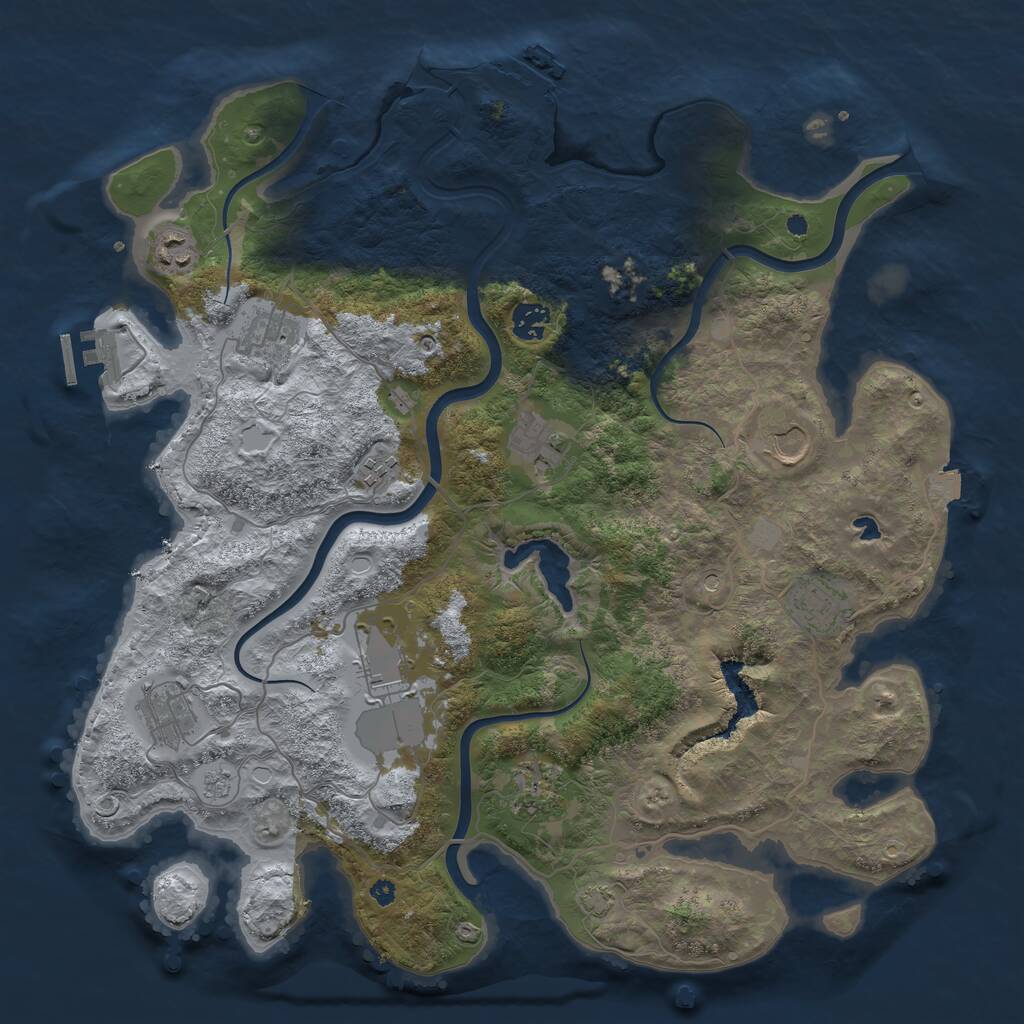 Rust Map: Procedural Map, Size: 4000, Seed: 701624616, 16 Monuments
