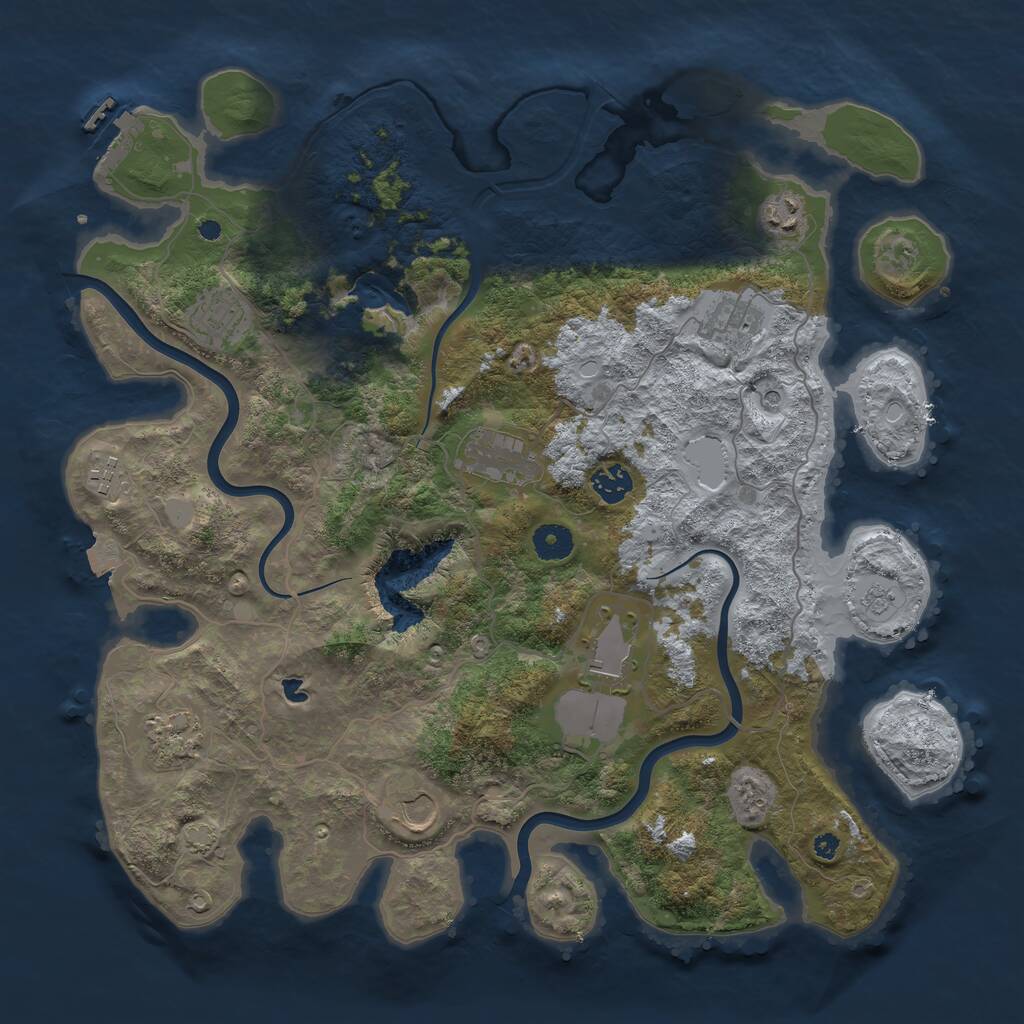 Rust Map: Procedural Map, Size: 4000, Seed: 171116047, 14 Monuments