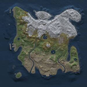 Thumbnail Rust Map: Procedural Map, Size: 3000, Seed: 1130569100, 9 Monuments