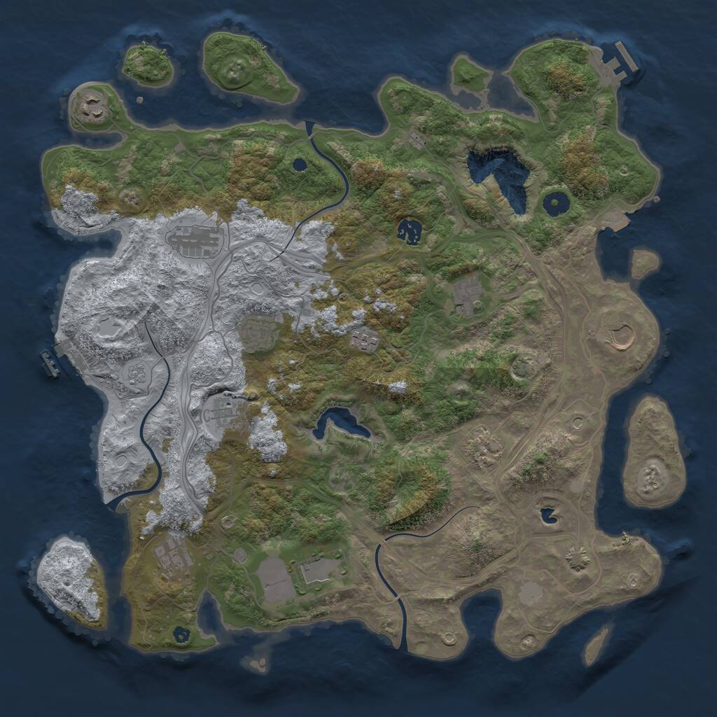 Rust Map: Procedural Map, Size: 4250, Seed: 2002016477, 17 Monuments