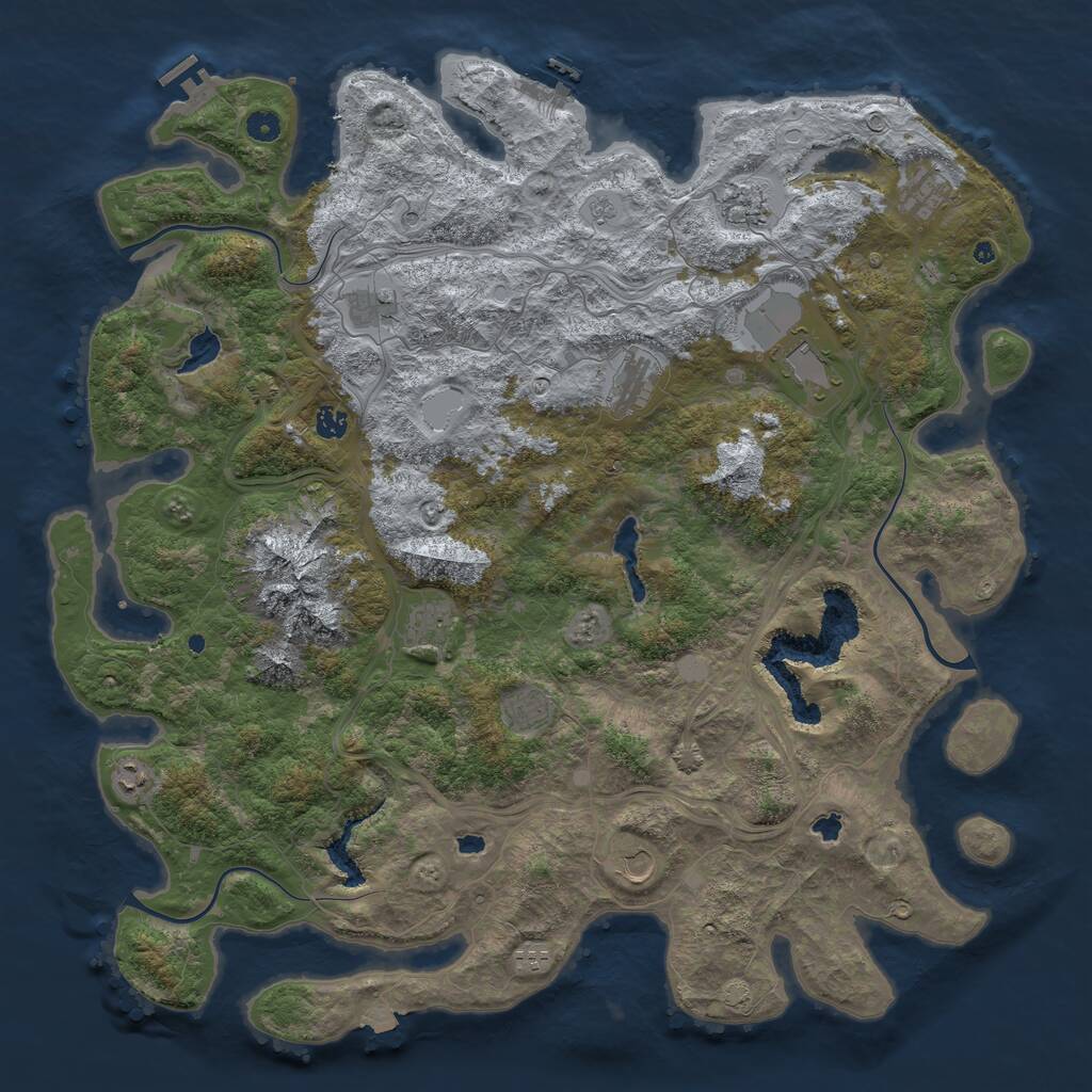 Rust Map: Procedural Map, Size: 5000, Seed: 1202050104, 17 Monuments