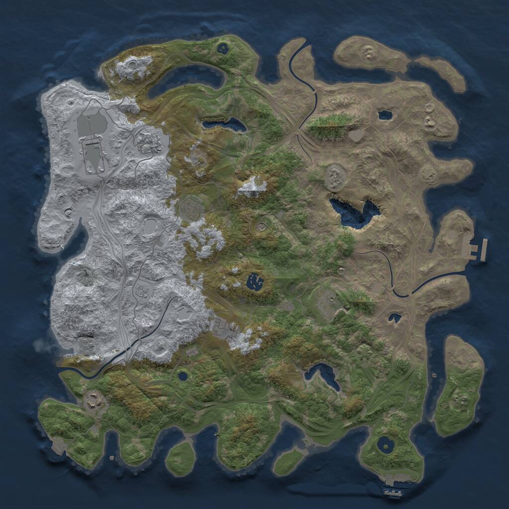 Rust Map: Procedural Map, Size: 4500, Seed: 1554791200, 14 Monuments