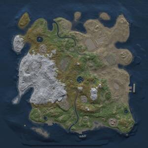 Thumbnail Rust Map: Procedural Map, Size: 3500, Seed: 912143284, 13 Monuments