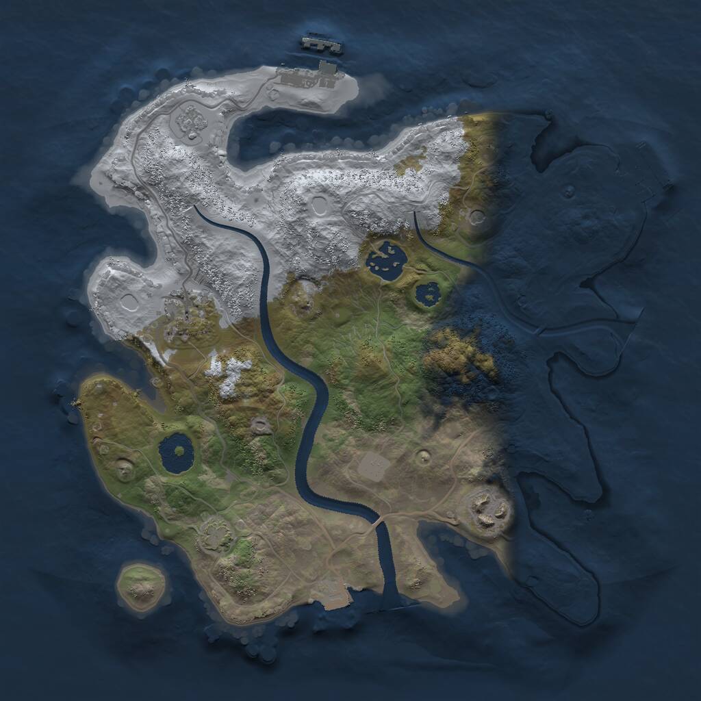 Rust Map: Procedural Map, Size: 2800, Seed: 856342756, 9 Monuments