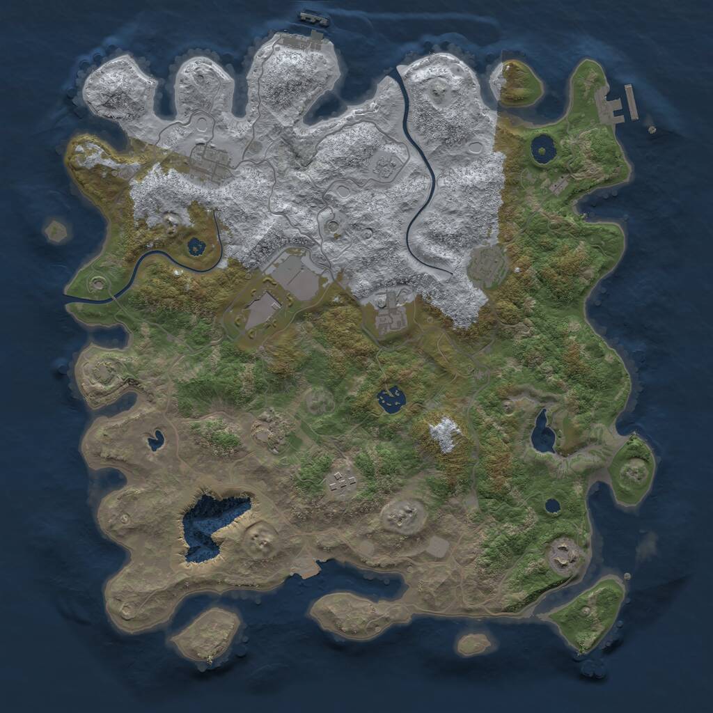 Rust Map: Procedural Map, Size: 4000, Seed: 938779996, 14 Monuments