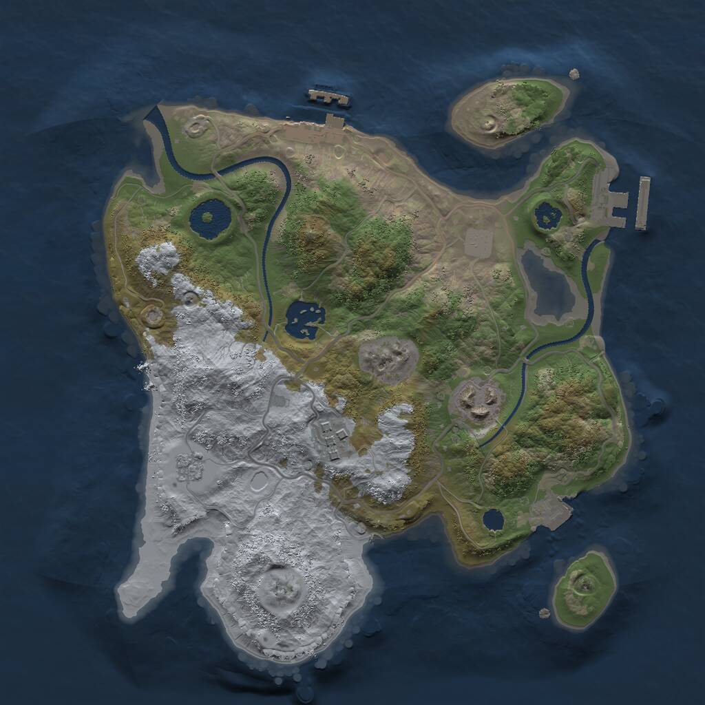 Rust Map: Procedural Map, Size: 2678, Seed: 85545, 7 Monuments