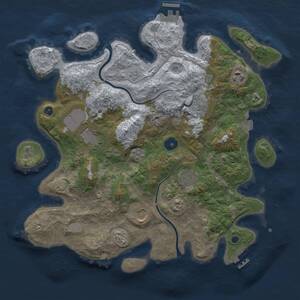 Thumbnail Rust Map: Procedural Map, Size: 3500, Seed: 1141856290, 12 Monuments