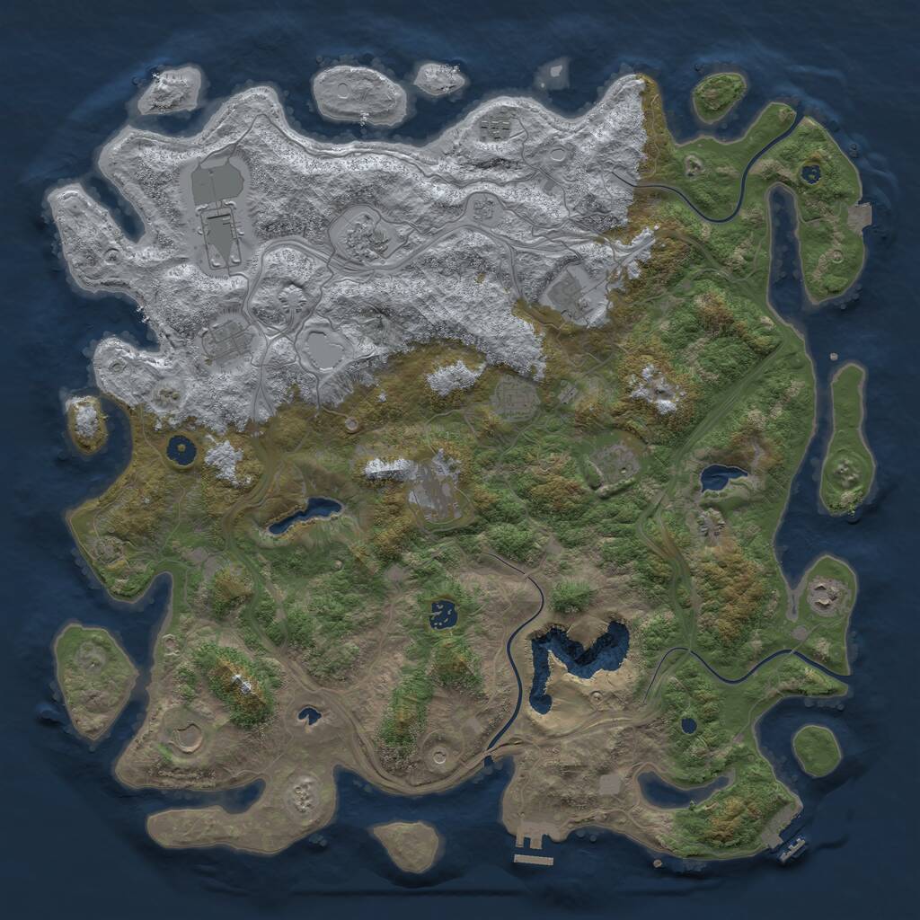 Rust Map: Procedural Map, Size: 4750, Seed: 330913810, 17 Monuments