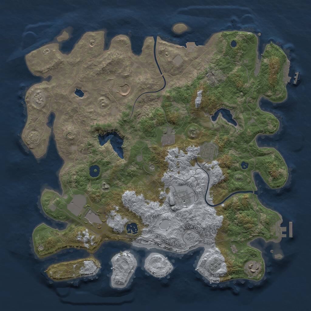 Rust Map: Procedural Map, Size: 4000, Seed: 17114, 14 Monuments