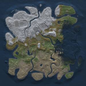 Thumbnail Rust Map: Procedural Map, Size: 4250, Seed: 182189194, 13 Monuments