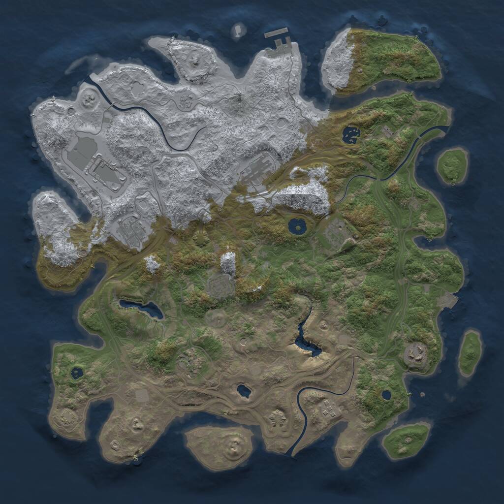 Rust Map: Procedural Map, Size: 4250, Seed: 182189194, 14 Monuments