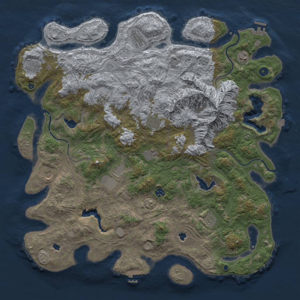 Rust Map: Procedural Map, Size: 5000, Seed: 27212731, 17 Monuments