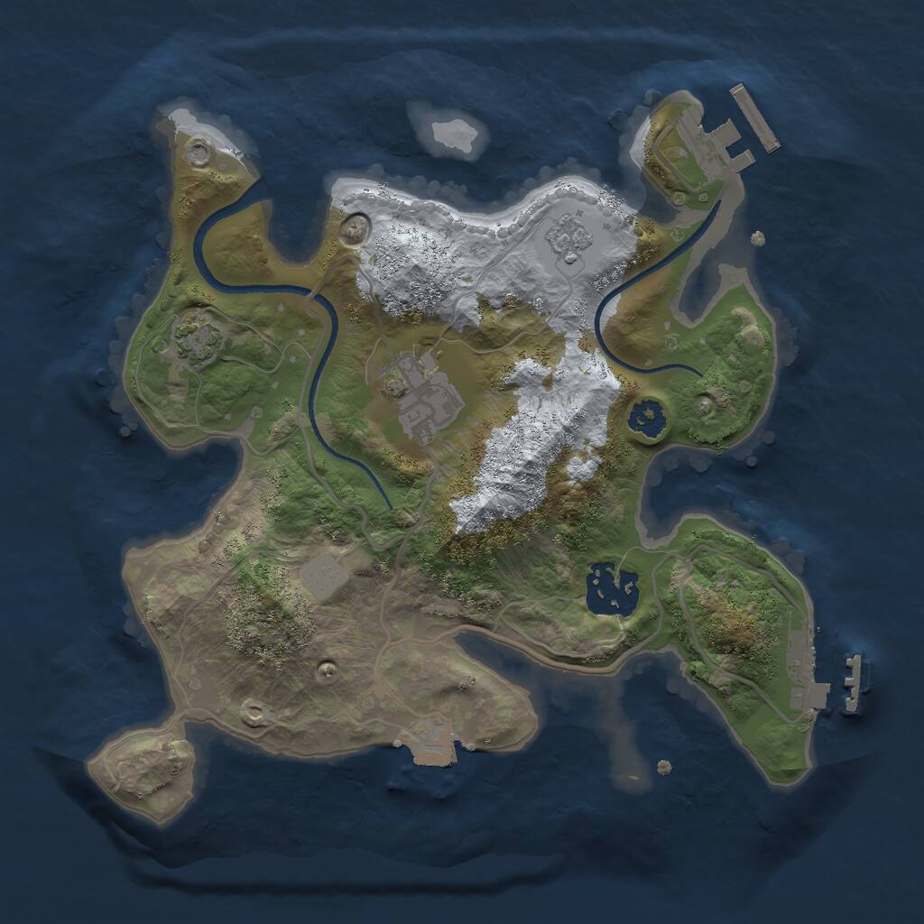Rust Map: Procedural Map, Size: 2500, Seed: 69526, 7 Monuments