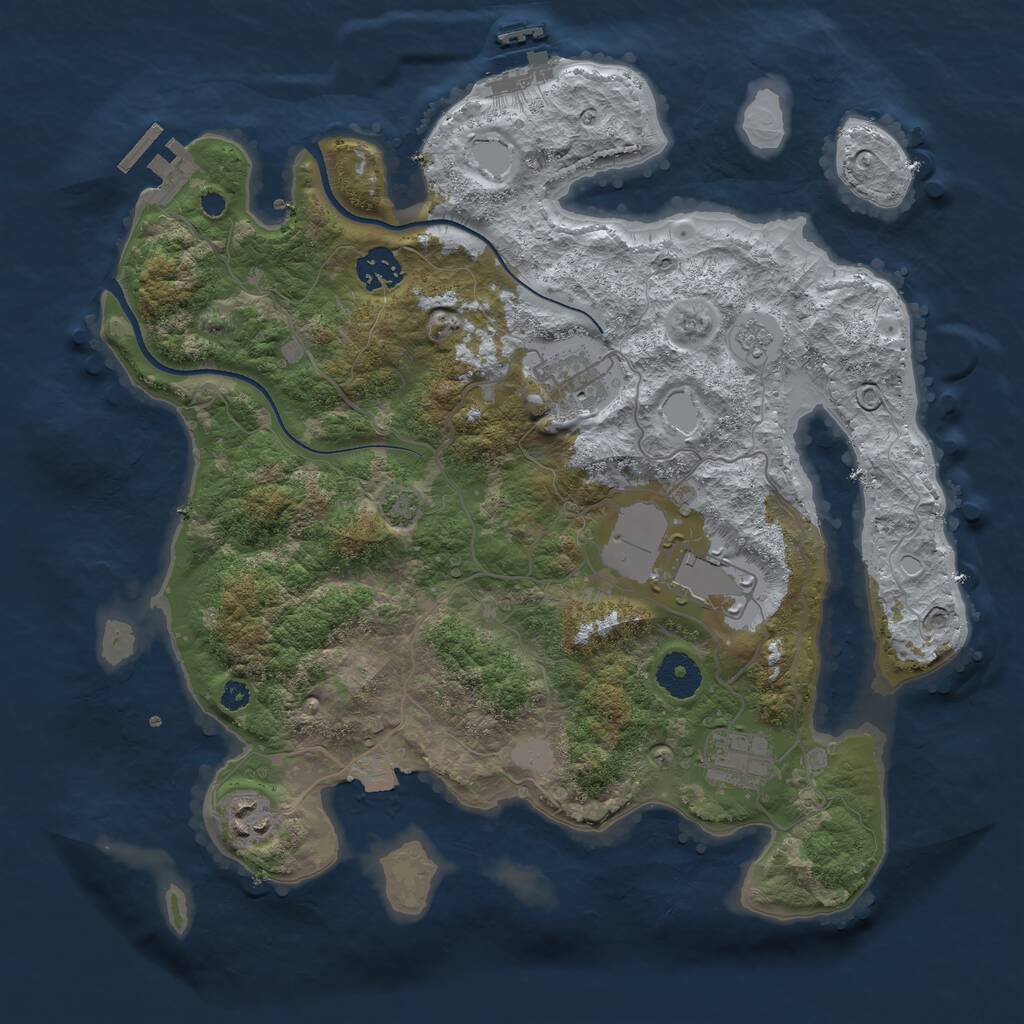 Rust Map: Procedural Map, Size: 3500, Seed: 1164817283, 10 Monuments