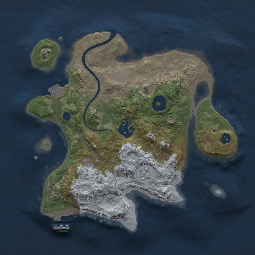 Rust Map: Procedural Map, Size: 2500, Seed: 939567335, 6 Monuments