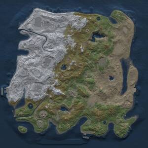 Thumbnail Rust Map: Procedural Map, Size: 4000, Seed: 1269677932, 16 Monuments