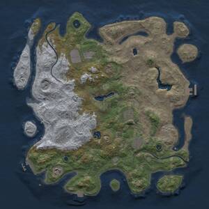 Thumbnail Rust Map: Procedural Map, Size: 4000, Seed: 639829, 14 Monuments