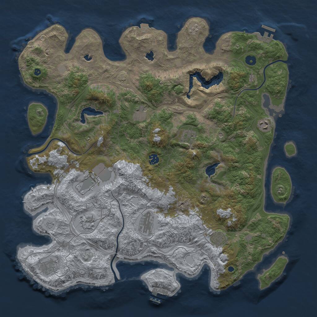 Rust Map: Procedural Map, Size: 4500, Seed: 145664819, 16 Monuments