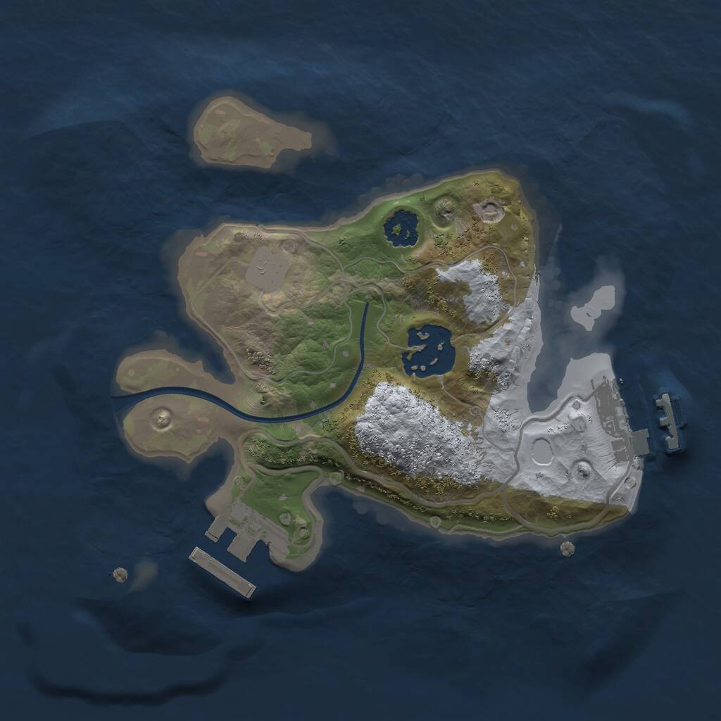 Rust Map: Procedural Map, Size: 2000, Seed: 111085281, 4 Monuments