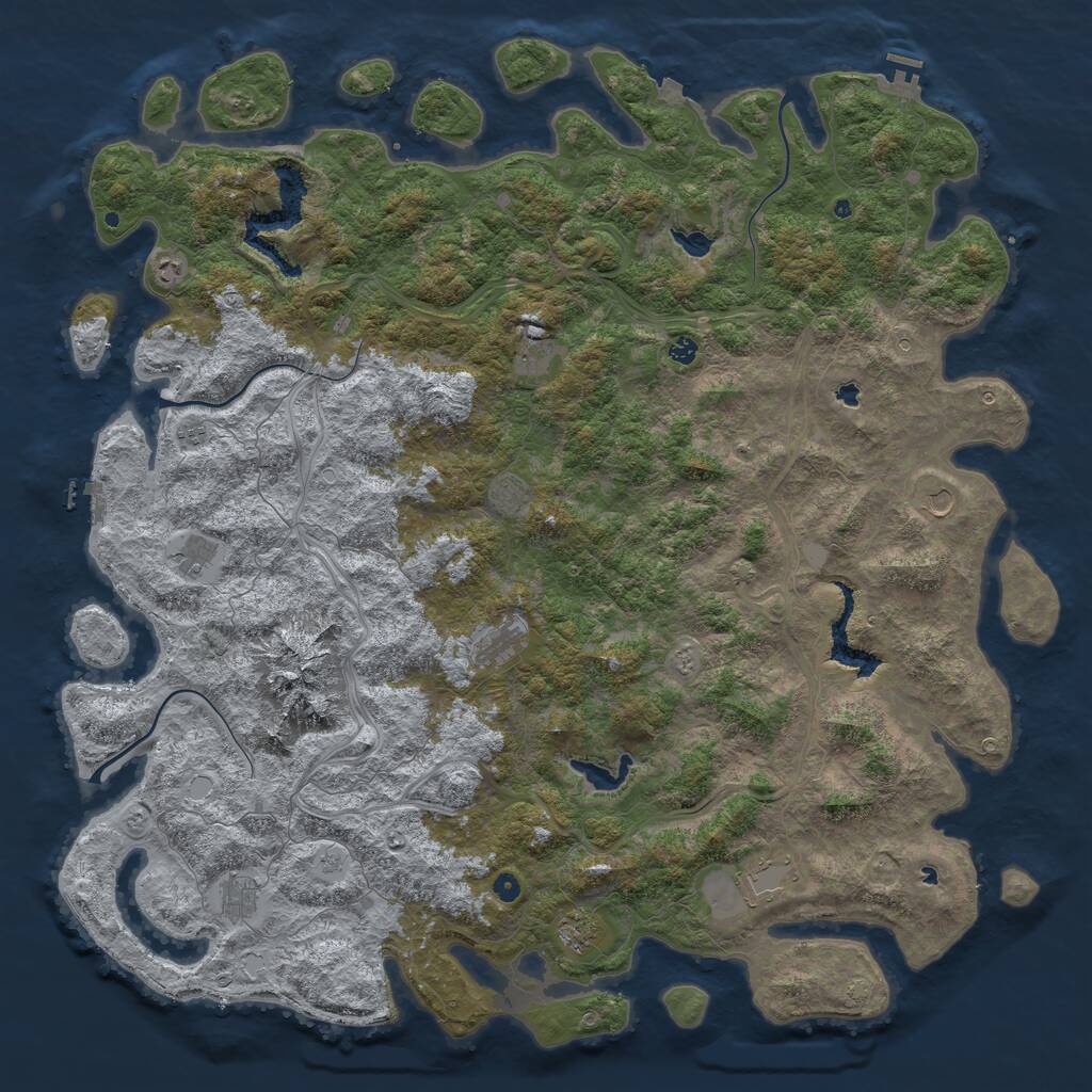 Rust Map: Procedural Map, Size: 6000, Seed: 36000, 17 Monuments