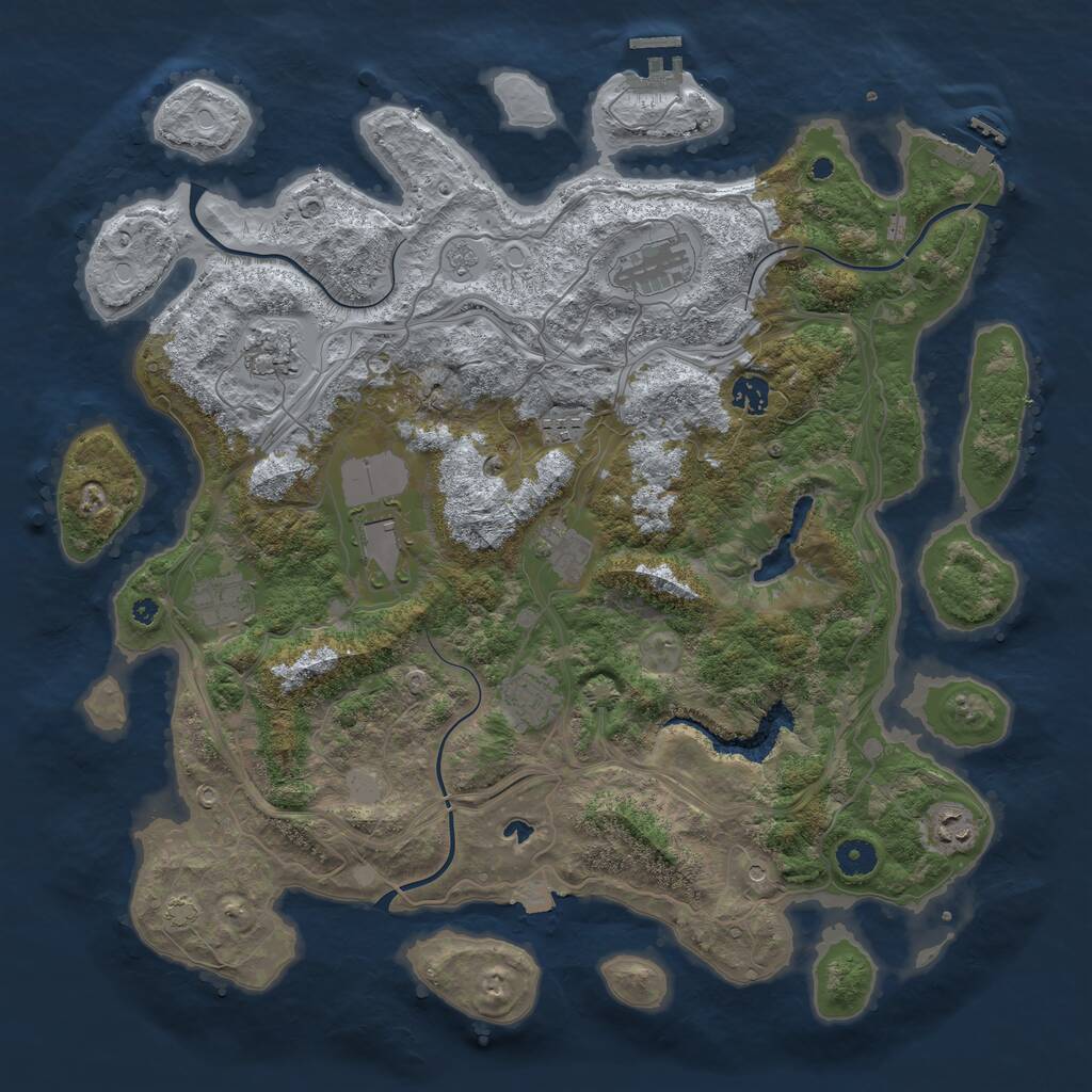 Rust Map: Procedural Map, Size: 4250, Seed: 861706844, 15 Monuments