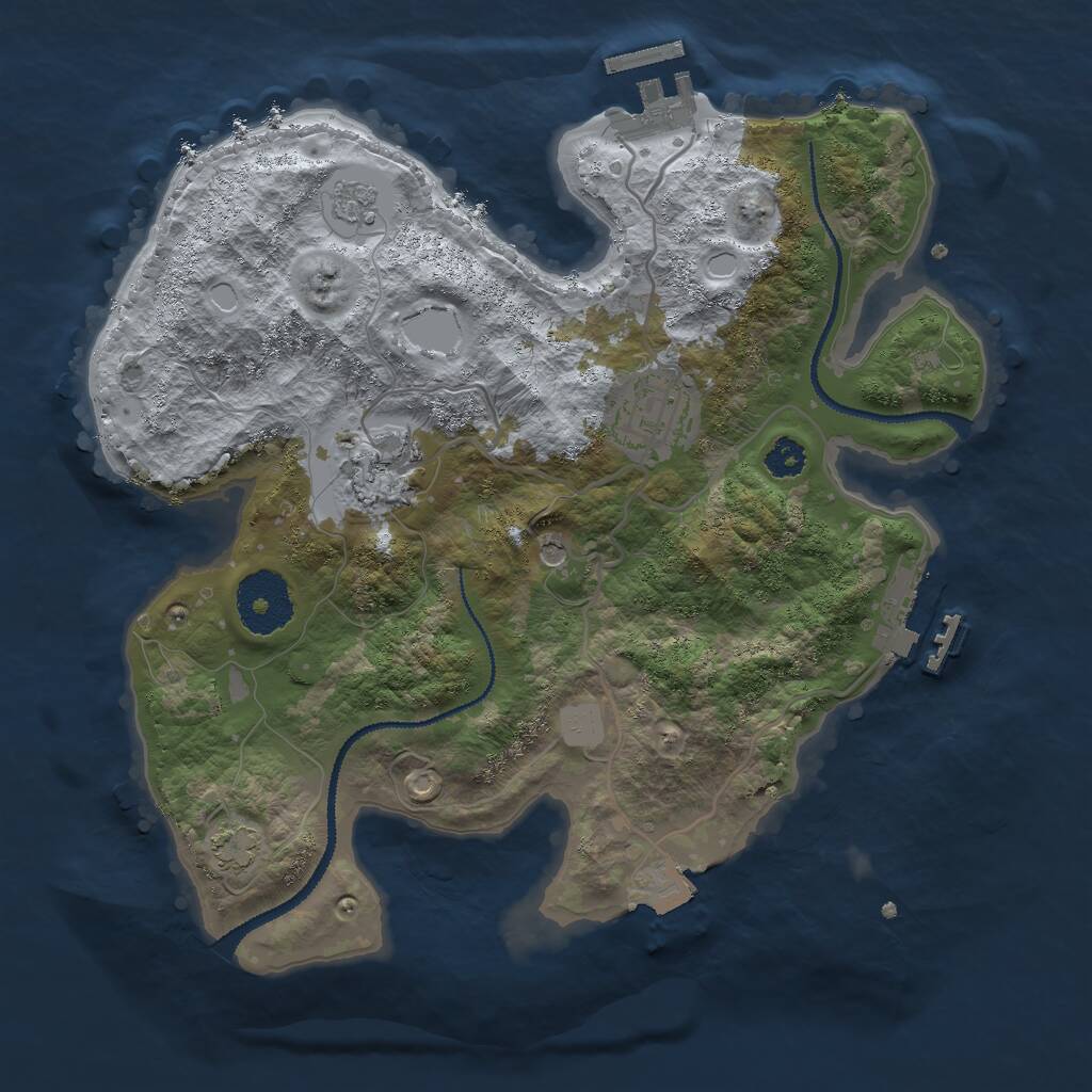 Rust Map: Procedural Map, Size: 2750, Seed: 87419819, 8 Monuments