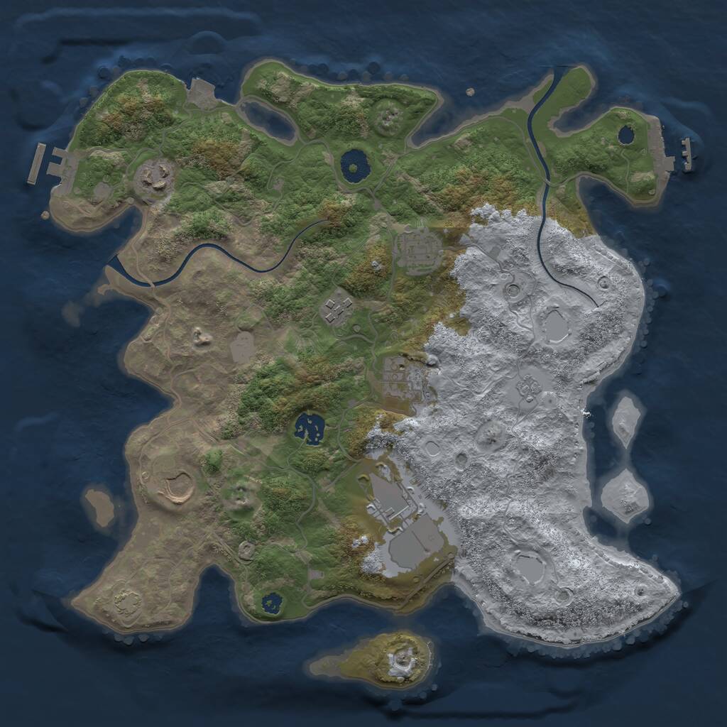 Rust Map: Procedural Map, Size: 3500, Seed: 16156572, 13 Monuments