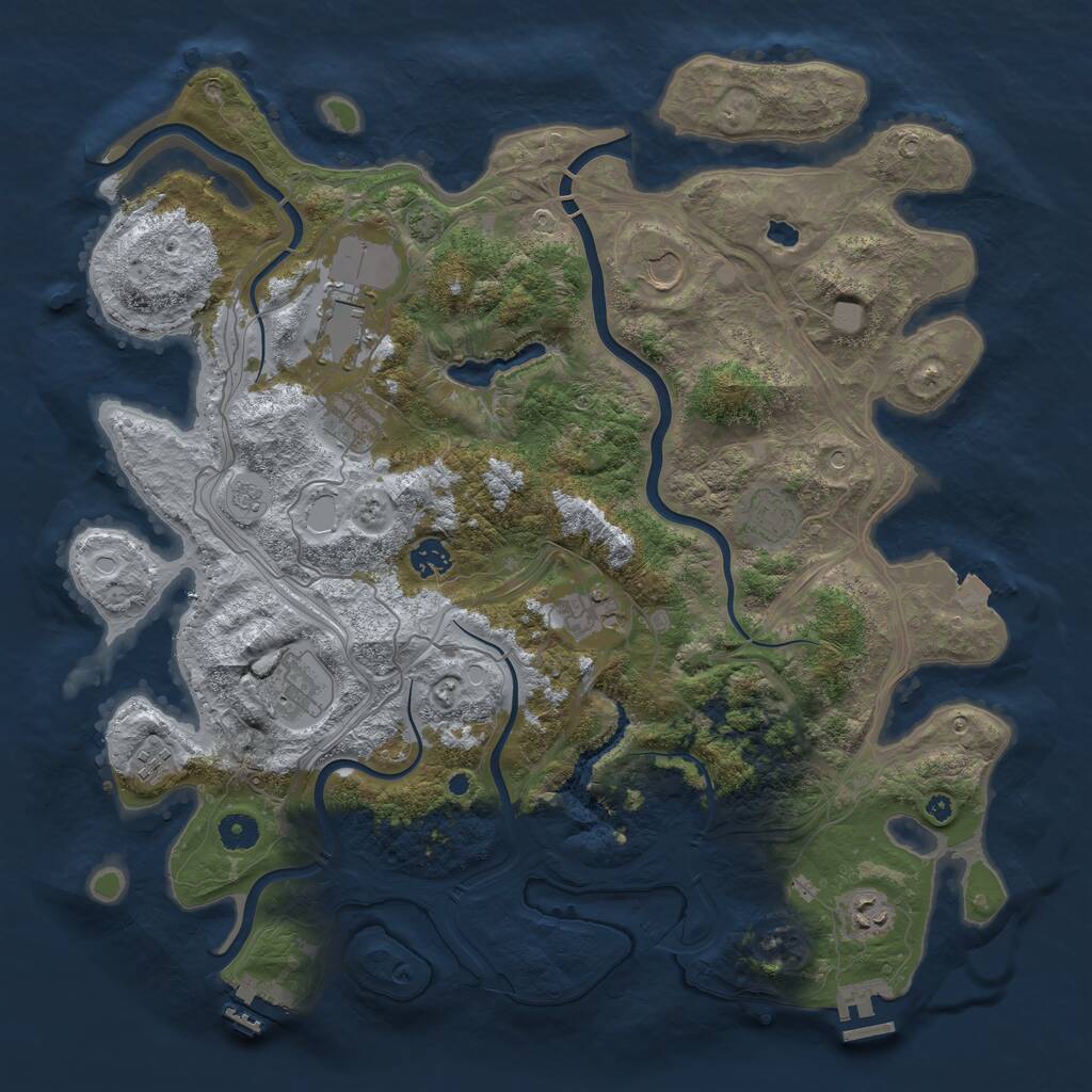 Rust Map: Procedural Map, Size: 4250, Seed: 516281201, 15 Monuments